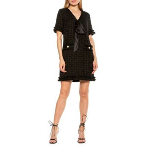 Women's Alexis Admor Black Tweed Dress Size 4